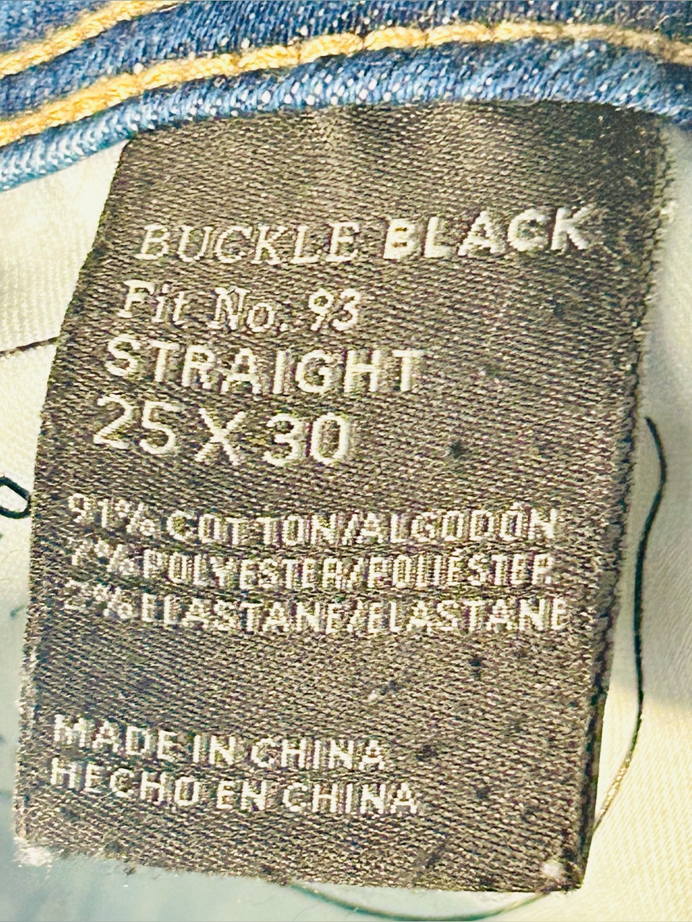 BKE Buckle Black Fit No. 93 Slim Straight Jeans stretchy Women’s Size 25 - Picture 4 of 10